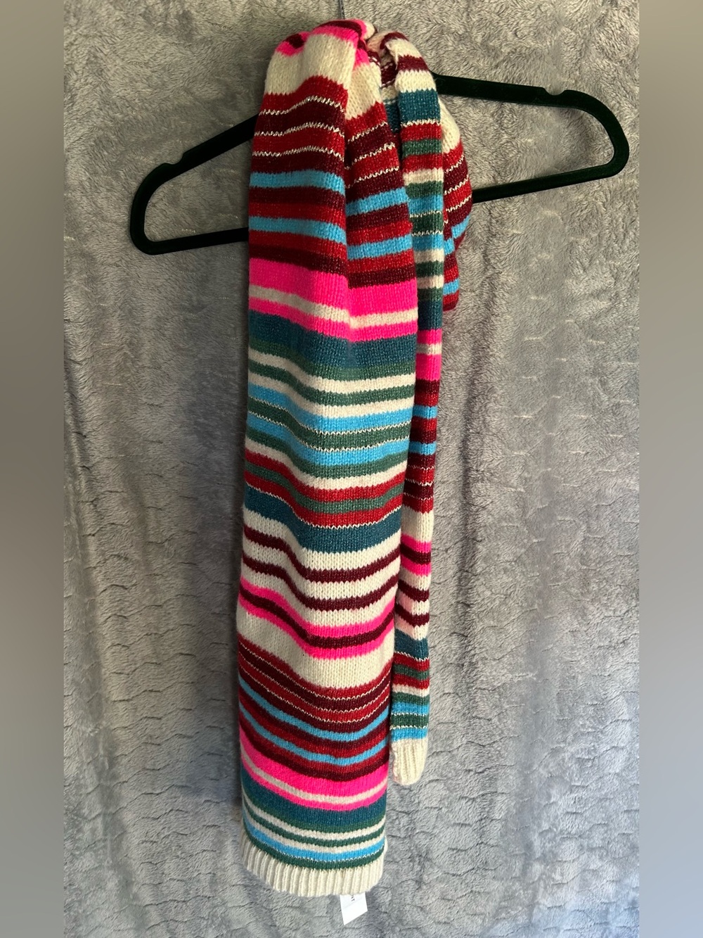 NWT Lane Bryant Striped Sweater Knit Scarf in Cream, Pink, Teal & Burgundy